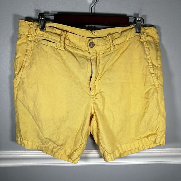 Polo Ralph Lauren Nautical Goods Shorts 34x8 Light Yellow Linen Blend‎ - Picture 1 of 6